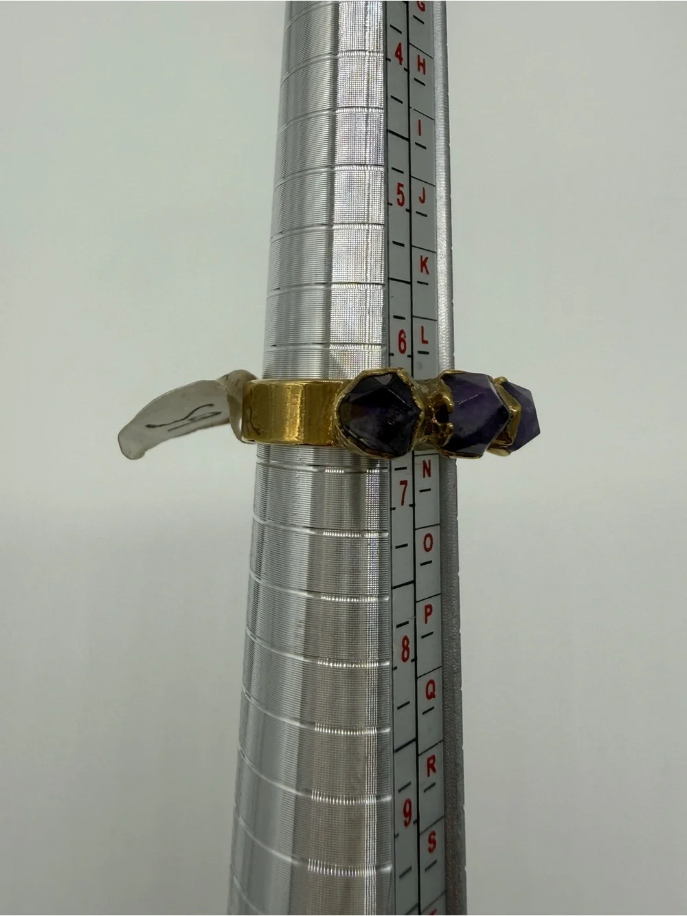 NWT Gold Tone Amethyst Bead Stackable Ring - Purple